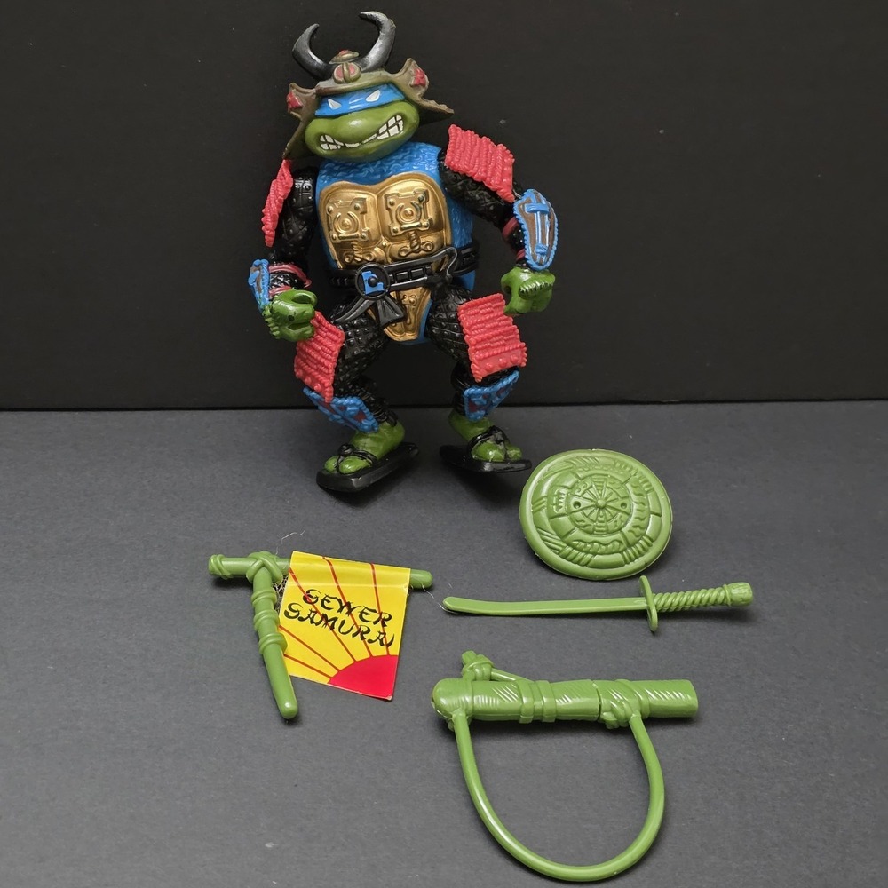TMNT disguised turtles LEO THE SEWER SAMURAI Figure A COMPLETE original 1990 Vtg